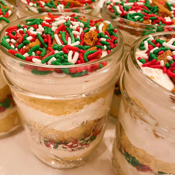 Sugar & Spice Eggnog Layer Cake Jars